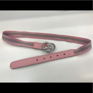 Authentic Childrens pink GUCCI heart web belt